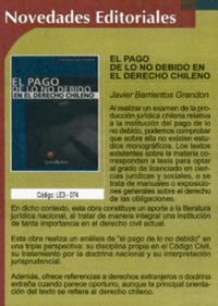 El Pago de lo no debido en el derecho chileno