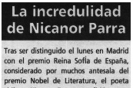 La incredulidad de Nicanor Parra
