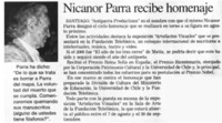 Nicanor Parra recibe homenaje