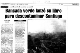 Bancada verde lanzó su libro para descontaminar Santiago