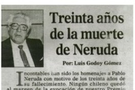 Treinta años de la muerte de Neruda