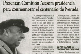 Presentan Comisión Asesora presidencial para conmemorar el centenario de Neruda