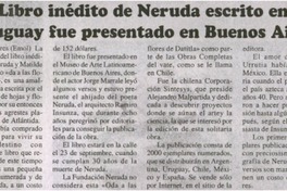 Libro inédito de Neruda escrito fue presentado en Buenos Aires