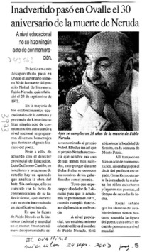 Inadvertido pasó en Ovalle el 30 aniversario de la muerte de Neruda