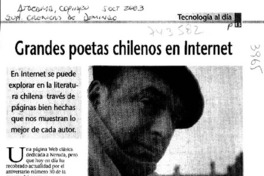 Grandes poetas chilenos en Internet