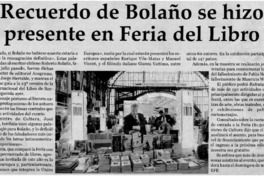 Recuerdo de Bolaño se hizo presente en Feria del Libro