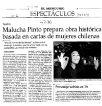Malucha Pinto prepara obra histórica basada en cartas de mujeres chilenas