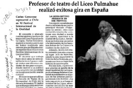 Profesor de teatro del Liceo Pulmahue realizó exitosa gira en España