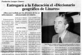 Fundación Luzagro Linares entregará a la Educación el "Diccionario geográfico de Linares"