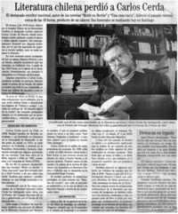Literatura chilena perdió a Carlos Cerda