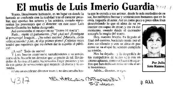 El mutis de Luis Imerio Guardia