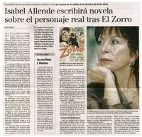 Isabel Allende escribirá novela sobre el personaje real tras El Zorro