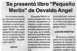 Se presentó libro "Pequeño Merlín" de Osvaldo Angel