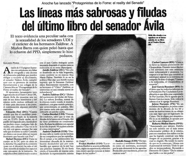 Las líneas más sabrosas y fluidas del último libro del senador Ávila