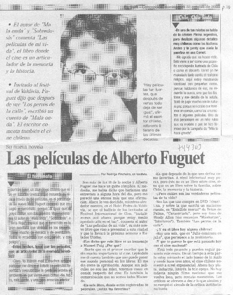 Las películas de Alberto Fuguet su nueva novela