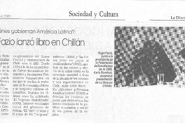 Hugo Fazio lanzó libro en Chillán ¿quiénes gobiernan América Latina?