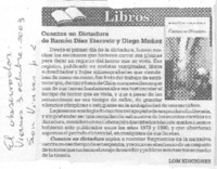 Cuentos en dictadura de Ramón Díaz Eterovic y Diego Muñoz LOM Ediciones.