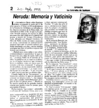 Neruda : memoria y vaticinio