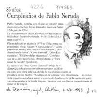 Cumpleaños de Pablo Neruda