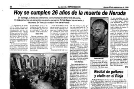 Hoy se cumplen 26 años de la muerte de Neruda