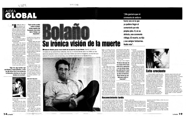 Bolaño, su irónica visión de la muerte.