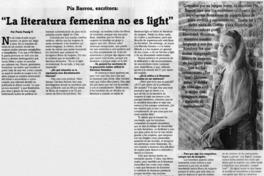 La literatura femenina no es light": [entrevistas]