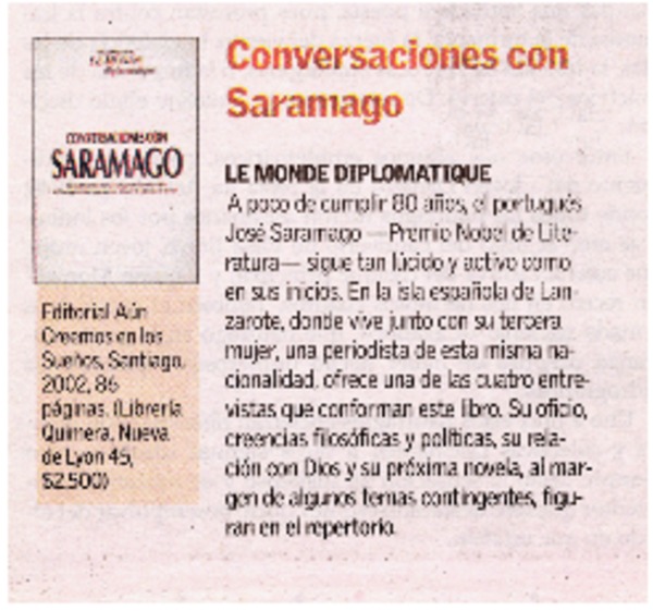 Conversaciones con Saramago