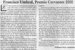 Francisco Umbral, Premio Cervantes 2000