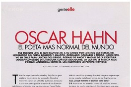 Oscar Hahn, el poeta mas normal del mundo