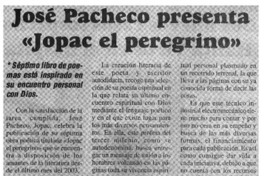 José Pacheco presenta "Jopac el peregrino"