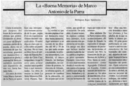 La buena memoria de Marco Antonio de la Parra