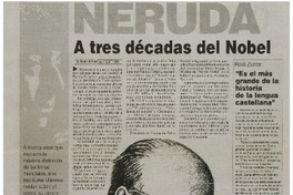 Neruda a tres décadas del Nobel