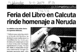 Feria del libro en Calcuta rinde homenaje a Neruda