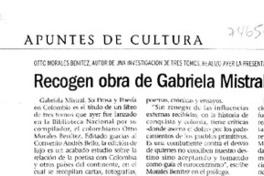 Recogen obra de Gabriela Mistral en Colombia