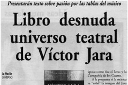 Libro desnuda universo teatral de Víctor Jara