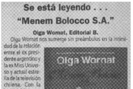 Se está leyendo... "Menem Bolocco S.A.".