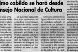 Próximo cabildo se hará desde el Consejo Nacional de Cultura.