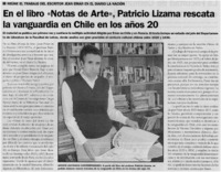 En el libro "Notas de Arte", Patricio Lizama rescata la vanguardia en Chile en los años 20.