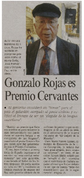 Gonzalo Rojas es Premio Cervantes.
