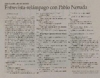 Entrevista-relámpago con Pablo Neruda : [entrevistas]