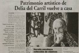 Patrimonio artístico de Delia del Carril vuelve a casa