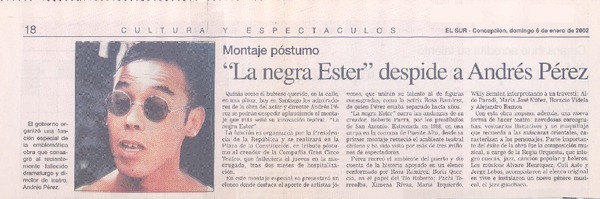 "La negra Ester" despide a Andrés Pérez.