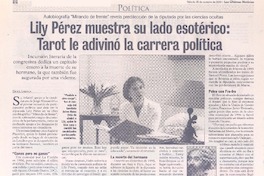 Lily Pérez muestra su lado esotérico: Tarot le adivinó la carrera política.