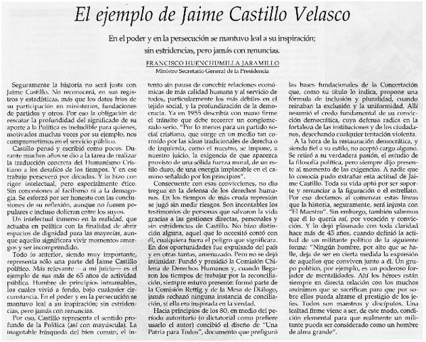 El ejemplo de Jaime Castillo Velasco