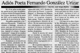 Adiós poeta Fernando González Urízar