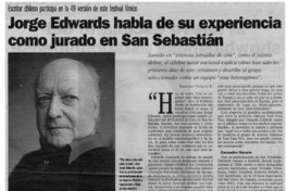 Jorge Edwards habla de su experiencia como jurado en San Sebastián