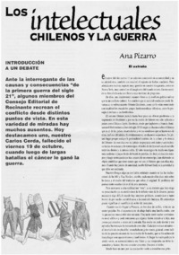 Los intelectuales chilenos y la guerra.