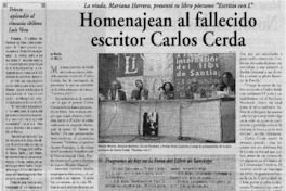 Homenajean al fallecido escritor Carlos Cerda.