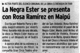 La Negra Ester se presenta con Rosa Ramírez en Maipú
