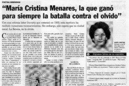 María Cristina Menares, la que ganó para siempre la batalla contra el olvido".